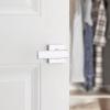 imageKwikset Breton Interior Passage Door Handle 4 Pack Lever for Closet and Hallway Doors Reversible NonLocking Handle Lever Matte Black with Microban ProtectionPolished Chrome