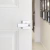imageKwikset Breton Interior Privacy Door Handle with Lock 10 Pack Door Lever for Bathroom and Bedroom Matte Black Reversible Keyless Turn Lock with Microban ProtectionPolished Chrome