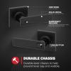 imageKwikset Breton Interior Privacy Door Handle with Lock 10 Pack Door Lever for Bathroom and Bedroom Matte Black Reversible Keyless Turn Lock with Microban ProtectionMatte Black
