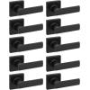 imageKwikset Breton Interior Privacy Door Handle with Lock 10 Pack Door Lever for Bathroom and Bedroom Matte Black Reversible Keyless Turn Lock with Microban ProtectionMatte Black