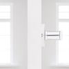 imageKwikset Breton Interior Privacy Door Handle with Lock 10 Pack Door Lever for Bathroom and Bedroom Matte Black Reversible Keyless Turn Lock with Microban ProtectionPolished Chrome
