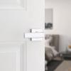 imageKwikset Breton Interior Privacy Door Handle with Lock 10 Pack Door Lever for Bathroom and Bedroom Matte Black Reversible Keyless Turn Lock with Microban ProtectionPolished Chrome