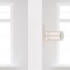 imageKwikset Breton Interior Privacy Door Handle with Lock 4 Pack Door Lever for Bathroom and Bedroom Matte Black Reversible Keyless Turn Lock with Microban ProtectionSatin Nickel