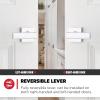 imageKwikset Breton Interior Privacy Door Handle with Lock 4 Pack Door Lever for Bathroom and Bedroom Matte Black Reversible Keyless Turn Lock with Microban ProtectionPolished Chrome