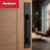 imageKwikset Caerus Front Door Lock Handle and Deadbolt Set Entry Handleset Exterior with Interior Lever Matte Black SmartKey ReKey Security with KwikSlide Door Handle Backplate Full Escutcheon