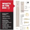 imageKwikset Caerus Front Door Lock Handle and Deadbolt Set Entry Handleset Exterior with Interior Lever Satin Nickel SmartKey ReKey Security with KwikSlide Door Handle Backplate Full Escutcheon