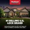imageKwikset Caerus Front Door Lock Handle and Deadbolt Set Entry Handleset Exterior with Interior Reversible Lever Satin Nickel Pick Resistant SmartKey Rekey Deadbolt Security with Microban Protection