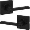 imageKwikset Casey Entry Door Handle with Lock and Key Secure Keyed Reversible Lever Exterior For Front Entrance and Bedrooms Satin Nickel  Pick Resistant Smartkey Rekey Security and MicrobanMatte Black