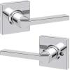 imageKwikset Casey Entry Door Handle with Lock and Key Secure Keyed Reversible Lever Exterior For Front Entrance and Bedrooms Satin Nickel  Pick Resistant Smartkey Rekey Security and MicrobanPolished Chrome