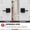 imageKwikset Casey Entry Door Handle with Lock and Key Secure Keyed Reversible Lever Exterior For Front Entrance and Bedrooms Satin Nickel  Pick Resistant Smartkey Rekey Security and MicrobanMatte Black