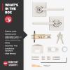 imageKwikset Casey Entry Door Handle with Lock and Key Secure Keyed Reversible Lever Exterior For Front Entrance and Bedrooms Satin Nickel  Pick Resistant Smartkey Rekey Security and MicrobanSatin Nickel