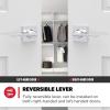 imageKwikset Casey Entry Door Handle with Lock and Key Secure Keyed Reversible Lever Exterior For Front Entrance and Bedrooms Satin Nickel  Pick Resistant Smartkey Rekey Security and MicrobanPolished Chrome