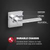 imageKwikset Casey Entry Door Handle with Lock and Key Secure Keyed Reversible Lever Exterior For Front Entrance and Bedrooms Satin Nickel  Pick Resistant Smartkey Rekey Security and MicrobanPolished Chrome