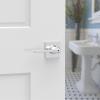 imageKwikset Casey Entry Door Handle with Lock and Key Secure Keyed Reversible Lever Exterior For Front Entrance and Bedrooms Satin Nickel  Pick Resistant Smartkey Rekey Security and MicrobanPolished Chrome