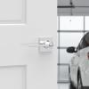 imageKwikset Casey Entry Door Handle with Lock and Key Secure Keyed Reversible Lever Exterior For Front Entrance and Bedrooms Satin Nickel  Pick Resistant Smartkey Rekey Security and MicrobanPolished Chrome