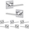 imageKwikset Casey Entry Door Handle with Lock and Key Secure Keyed Reversible Lever Exterior For Front Entrance and Bedrooms Satin Nickel  Pick Resistant Smartkey Rekey Security and MicrobanPolished Chrome