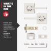 imageKwikset Casey Entry Door Handle with Lock and Key Secure Keyed Reversible Lever Exterior For Front Entrance and Bedrooms Satin Nickel  Pick Resistant Smartkey Rekey Security and MicrobanSatin Nickel
