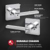 imageKwikset Casey Entry Door Handle with Lock and Key Secure Keyed Reversible Lever Exterior For Front Entrance and Bedrooms Satin Nickel  Pick Resistant Smartkey Rekey Security and MicrobanPolished Chrome