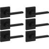 imageKwikset Casey Entry Door Handle with Lock and Key Secure Keyed Reversible Lever Exterior For Front Entrance and Bedrooms Satin Nickel  Pick Resistant Smartkey Rekey Security and MicrobanMatte Black