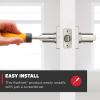 imageKwikset Casey Entry Door Handle with Lock and Key Secure Keyed Reversible Lever Exterior For Front Entrance and Bedrooms Satin Nickel  Pick Resistant Smartkey Rekey Security and MicrobanSatin Nickel