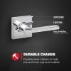 imageKwikset Casey Entry Door Handle with Lock and Key Secure Keyed Reversible Lever Exterior For Front Entrance and Bedrooms Satin Nickel  Pick Resistant Smartkey Rekey Security and MicrobanPolished Chrome