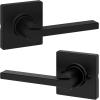 imageKwikset Casey Entry Door Handle with Lock and Key Secure Keyed Reversible Lever Exterior For Front Entrance and Bedrooms Satin Nickel  Pick Resistant Smartkey Rekey Security and MicrobanMatte Black