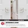 imageKwikset Casey Entry Door Handle with Lock and Key Secure Keyed Reversible Lever Exterior For Front Entrance and Bedrooms Satin Nickel  Pick Resistant Smartkey Rekey Security and MicrobanSatin Nickel