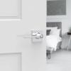 imageKwikset Casey Entry Door Handle with Lock and Key Secure Keyed Reversible Lever Exterior For Front Entrance and Bedrooms Satin Nickel  Pick Resistant Smartkey Rekey Security and MicrobanPolished Chrome