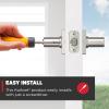 imageKwikset Casey Entry Door Handle with Lock and Key Secure Keyed Reversible Lever Exterior For Front Entrance and Bedrooms Satin Nickel  Pick Resistant Smartkey Rekey Security and MicrobanSatin Nickel