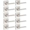 imageKwikset Casey Entry Door Handle with Lock and Key Secure Keyed Reversible Lever Exterior For Front Entrance and Bedrooms Satin Nickel  Pick Resistant Smartkey Rekey Security and MicrobanSatin Nickel