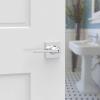 imageKwikset Casey Entry Door Handle with Lock and Key Secure Keyed Reversible Lever Exterior For Front Entrance and Bedrooms Satin Nickel  Pick Resistant Smartkey Rekey Security and MicrobanPolished Chrome