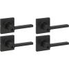 imageKwikset Casey Entry Door Handle with Lock and Key Secure Keyed Reversible Lever Exterior For Front Entrance and Bedrooms Satin Nickel  Pick Resistant Smartkey Rekey Security and MicrobanMatte Black