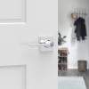 imageKwikset Casey Entry Door Handle with Lock and Key Secure Keyed Reversible Lever Exterior For Front Entrance and Bedrooms Satin Nickel  Pick Resistant Smartkey Rekey Security and MicrobanPolished Chrome