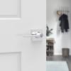 imageKwikset Casey Entry Door Handle with Lock and Key Secure Keyed Reversible Lever Exterior For Front Entrance and Bedrooms Satin Nickel  Pick Resistant Smartkey Rekey Security and MicrobanPolished Chrome