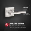 imageKwikset Casey Entry Door Handle with Lock and Key Secure Keyed Reversible Lever Exterior For Front Entrance and Bedrooms Satin Nickel  Pick Resistant Smartkey Rekey Security and MicrobanSatin Nickel