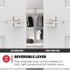 imageKwikset Casey Entry Door Handle with Lock and Key Secure Keyed Reversible Lever Exterior For Front Entrance and Bedrooms Satin Nickel  Pick Resistant Smartkey Rekey Security and MicrobanSatin Nickel