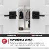 imageKwikset Casey Entry Door Handle with Lock and Key Secure Keyed Reversible Lever Exterior For Front Entrance and Bedrooms Satin Nickel  Pick Resistant Smartkey Rekey Security and MicrobanMatte Black