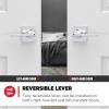 imageKwikset Casey Entry Door Handle with Lock and Key Secure Keyed Reversible Lever Exterior For Front Entrance and Bedrooms Satin Nickel  Pick Resistant Smartkey Rekey Security and MicrobanPolished Chrome
