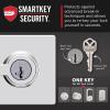 imageKwikset Casey Entry Door Handle with Lock and Key Secure Keyed Reversible Lever Exterior For Front Entrance and Bedrooms Satin Nickel  Pick Resistant Smartkey Rekey Security and MicrobanPolished Chrome