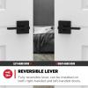 imageKwikset Casey Entry Door Handle with Lock and Key Secure Keyed Reversible Lever Exterior For Front Entrance and Bedrooms Satin Nickel  Pick Resistant Smartkey Rekey Security and MicrobanMatte Black