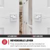 imageKwikset Casey Entry Door Handle with Lock and Key Secure Keyed Reversible Lever Exterior For Front Entrance and Bedrooms Satin Nickel  Pick Resistant Smartkey Rekey Security and MicrobanPolished Chrome