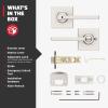 imageKwikset Casey Entry Door Handle with Lock and Key Secure Keyed Reversible Lever Exterior For Front Entrance and Bedrooms Satin Nickel  Pick Resistant Smartkey Rekey Security and MicrobanSatin Nickel