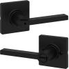 imageKwikset Casey Entry Door Handle with Lock and Key Secure Keyed Reversible Lever Exterior For Front Entrance and Bedrooms Satin Nickel  Pick Resistant Smartkey Rekey Security and MicrobanMatte Black