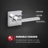 imageKwikset Casey Entry Door Handle with Lock and Key Secure Keyed Reversible Lever Exterior For Front Entrance and Bedrooms Satin Nickel  Pick Resistant Smartkey Rekey Security and MicrobanPolished Chrome