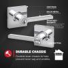 imageKwikset Casey Entry Door Handle with Lock and Key Secure Keyed Reversible Lever Exterior For Front Entrance and Bedrooms Satin Nickel  Pick Resistant Smartkey Rekey Security and MicrobanPolished Chrome
