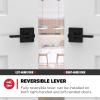 imageKwikset Casey Entry Door Handle with Lock and Key Secure Keyed Reversible Lever Exterior For Front Entrance and Bedrooms Satin Nickel  Pick Resistant Smartkey Rekey Security and MicrobanMatte Black