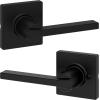imageKwikset Casey Entry Door Handle with Lock and Key Secure Keyed Reversible Lever Exterior For Front Entrance and Bedrooms Satin Nickel  Pick Resistant Smartkey Rekey Security and MicrobanMatte Black