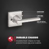 imageKwikset Casey Entry Door Handle with Lock and Key Secure Keyed Reversible Lever Exterior For Front Entrance and Bedrooms Satin Nickel  Pick Resistant Smartkey Rekey Security and MicrobanSatin Nickel