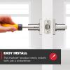 imageKwikset Casey Entry Door Handle with Lock and Key Secure Keyed Reversible Lever Exterior For Front Entrance and Bedrooms Satin Nickel  Pick Resistant Smartkey Rekey Security and MicrobanSatin Nickel