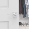 imageKwikset Casey Entry Door Handle with Lock and Key Secure Keyed Reversible Lever Exterior For Front Entrance and Bedrooms Satin Nickel  Pick Resistant Smartkey Rekey Security and MicrobanPolished Chrome